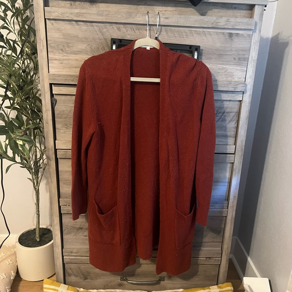 Madewell Rich Red Open-Front Cardigan
